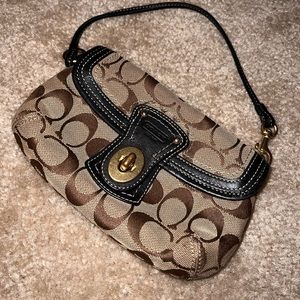 Coach logo wristlet